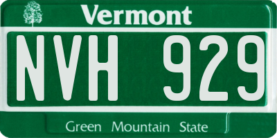 VT license plate NVH929