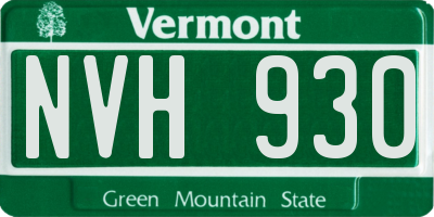 VT license plate NVH930