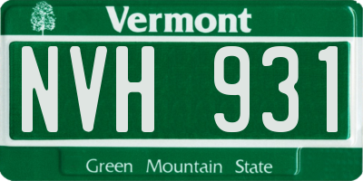 VT license plate NVH931
