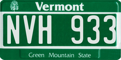 VT license plate NVH933