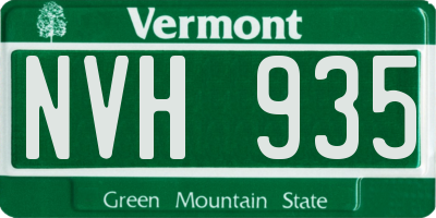 VT license plate NVH935