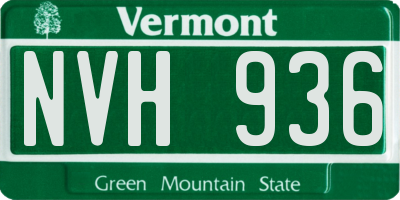 VT license plate NVH936