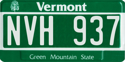 VT license plate NVH937