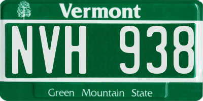 VT license plate NVH938