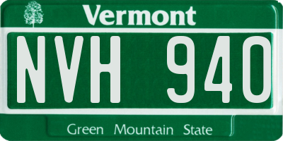 VT license plate NVH940