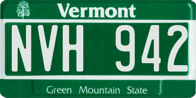 VT license plate NVH942