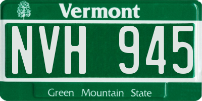 VT license plate NVH945