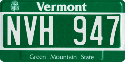 VT license plate NVH947