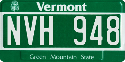 VT license plate NVH948