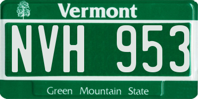 VT license plate NVH953