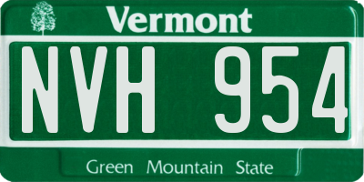 VT license plate NVH954