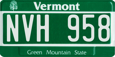 VT license plate NVH958