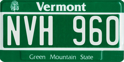 VT license plate NVH960