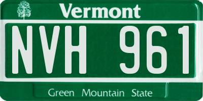 VT license plate NVH961