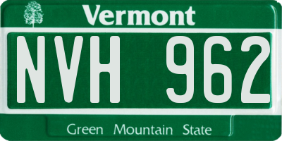 VT license plate NVH962