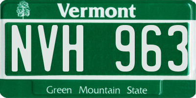 VT license plate NVH963