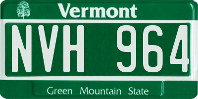 VT license plate NVH964