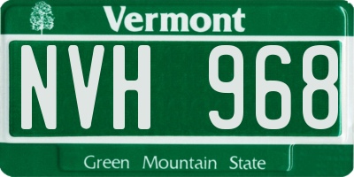 VT license plate NVH968