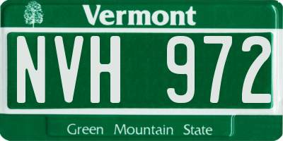 VT license plate NVH972