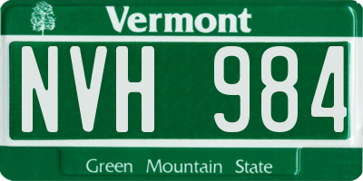 VT license plate NVH984
