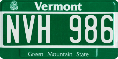 VT license plate NVH986