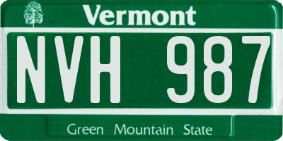 VT license plate NVH987