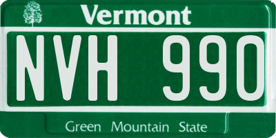 VT license plate NVH990