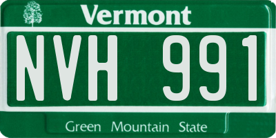 VT license plate NVH991