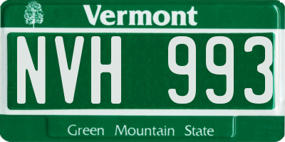 VT license plate NVH993