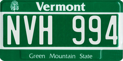 VT license plate NVH994