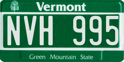 VT license plate NVH995