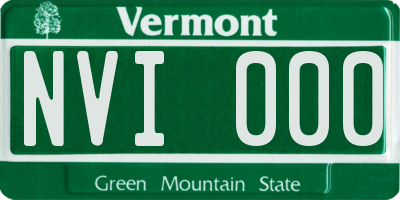 VT license plate NVI000