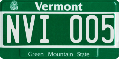 VT license plate NVI005