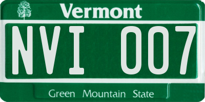 VT license plate NVI007