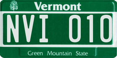 VT license plate NVI010