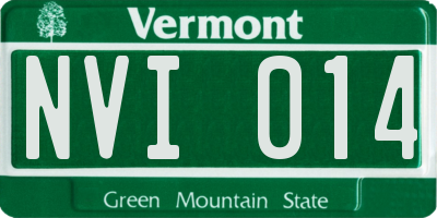 VT license plate NVI014