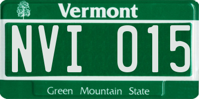 VT license plate NVI015