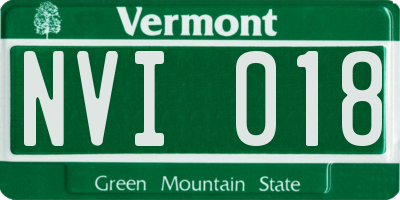 VT license plate NVI018