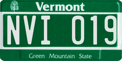 VT license plate NVI019