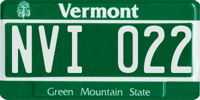 VT license plate NVI022