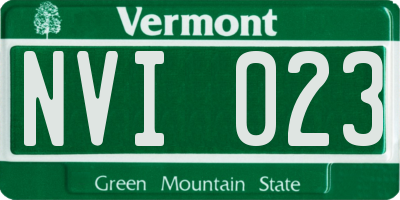 VT license plate NVI023