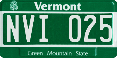 VT license plate NVI025