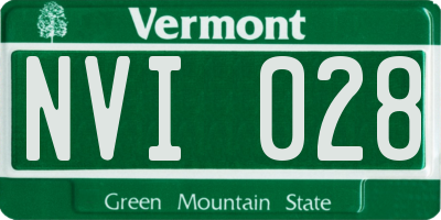VT license plate NVI028