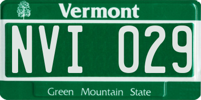 VT license plate NVI029