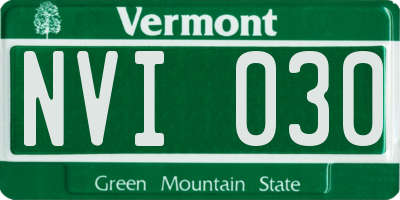 VT license plate NVI030