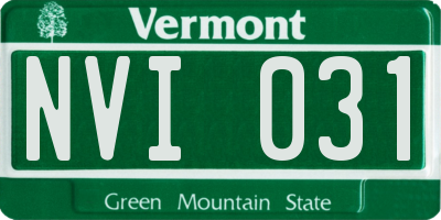 VT license plate NVI031