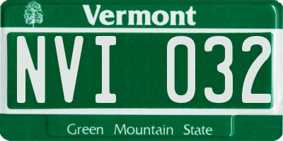 VT license plate NVI032