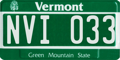 VT license plate NVI033