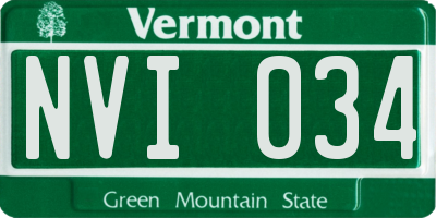 VT license plate NVI034
