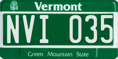 VT license plate NVI035